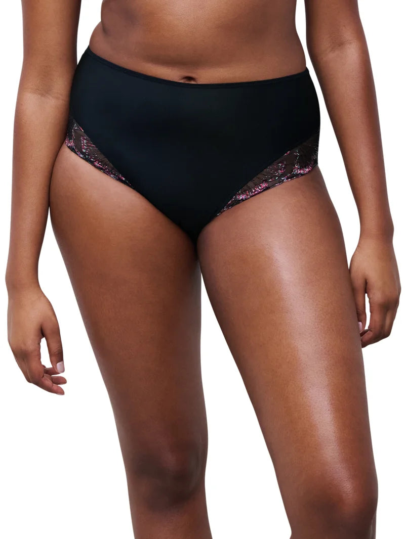 Chantelle - Lily High-Waisted Full Brief Romantic Black