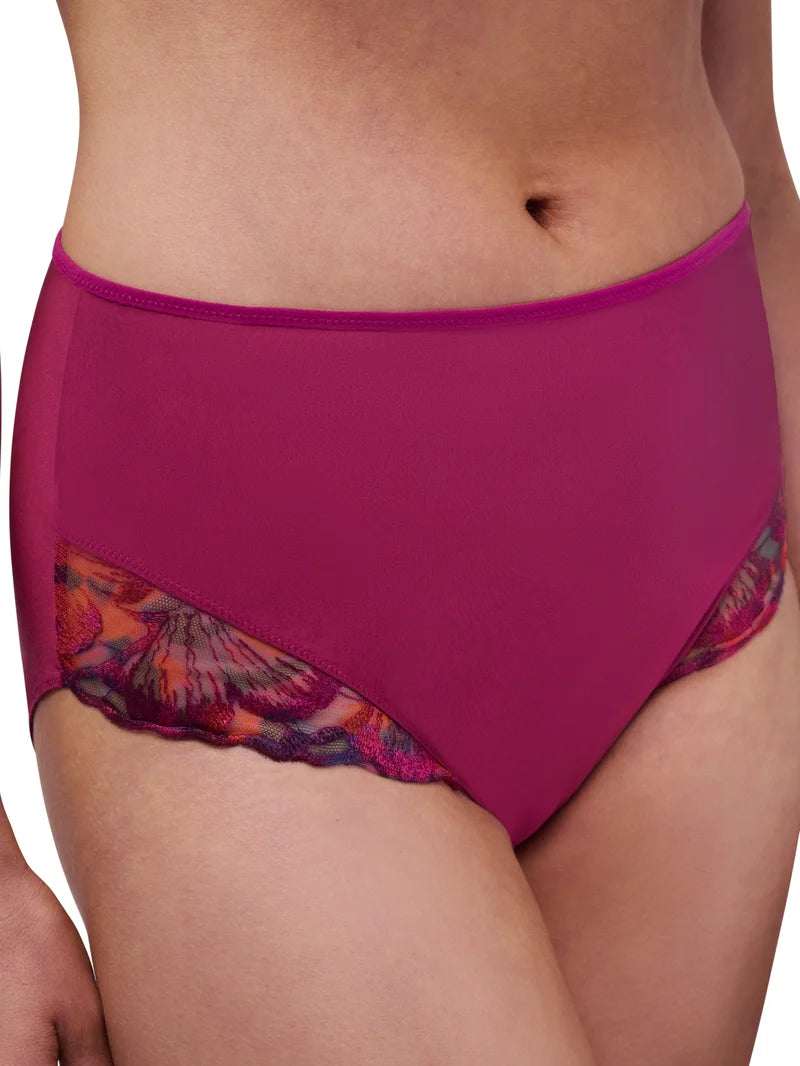 Chantelle - Lily High-Waisted Full Brief Dark Fushia Multico