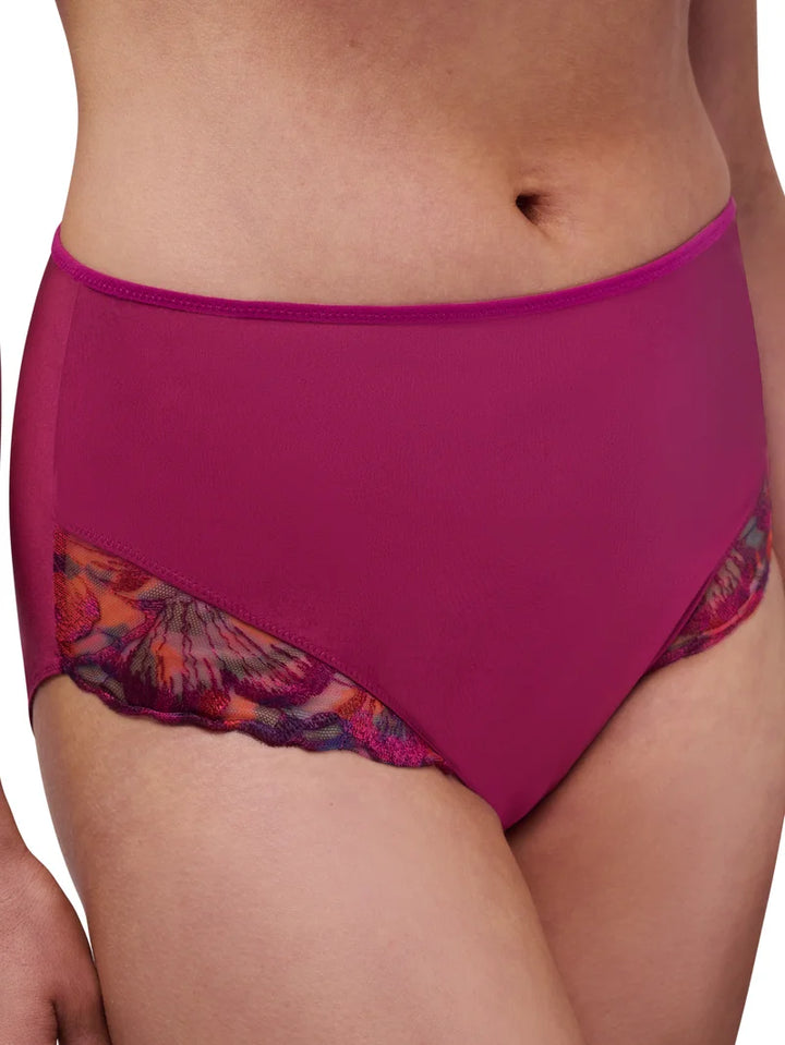 Chantelle - Lily High-Waisted Full Brief Dark Fushia Multico
