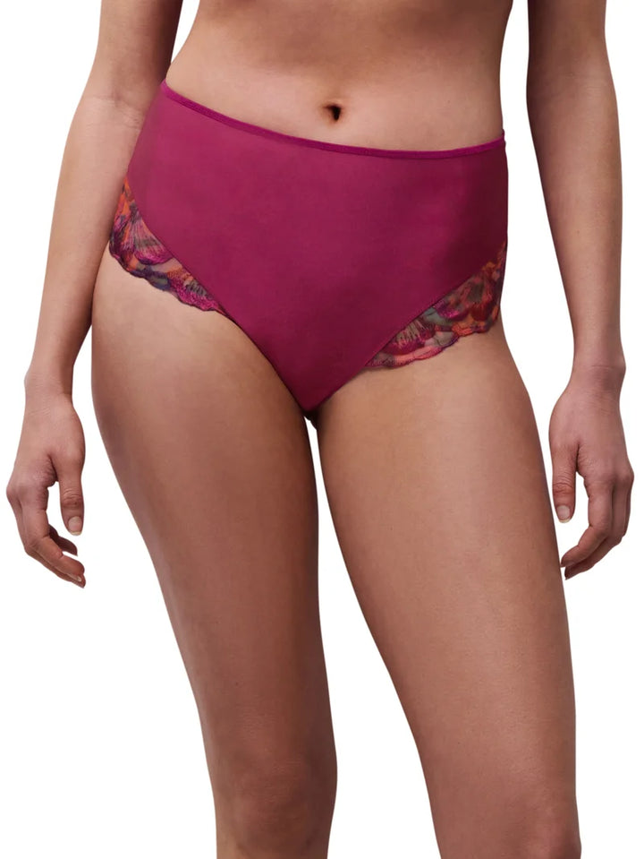 Chantelle - Lily High-Waisted Full Brief Dark Fushia Multico