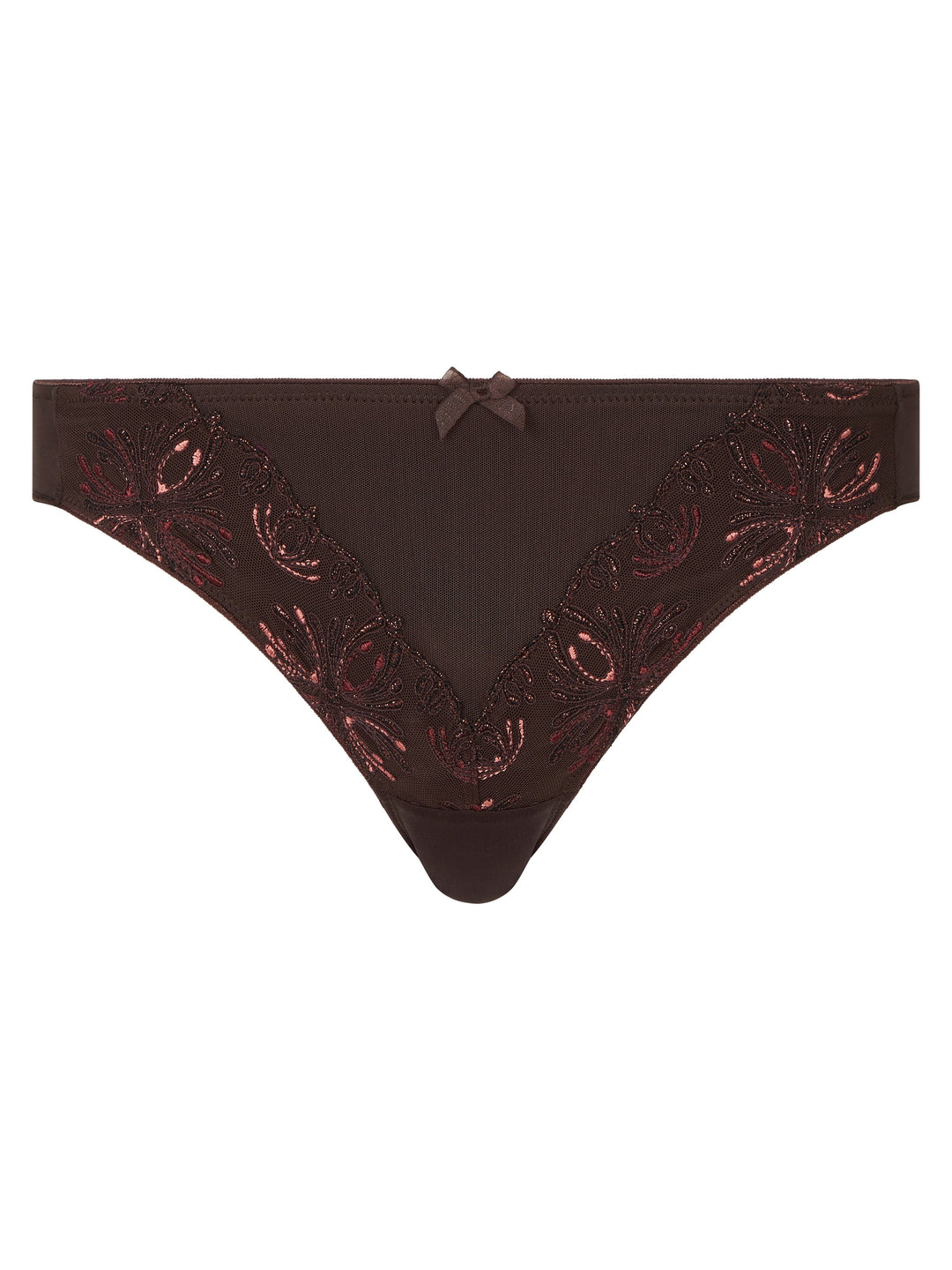 Chantelle - Slip Brésilien Champs Elysées Slip Marron Brillant Chantelle