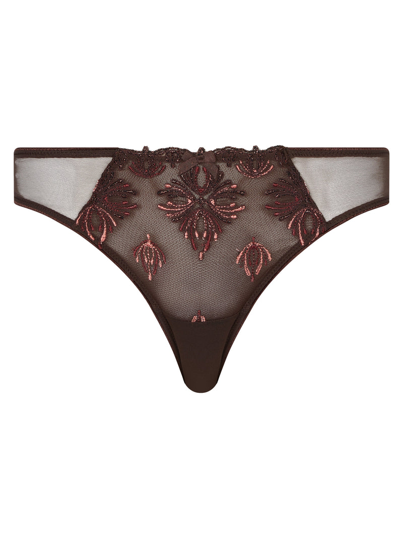 Chantelle - Champs Elysées Tanga Glossy Brown Thong Chantelle 