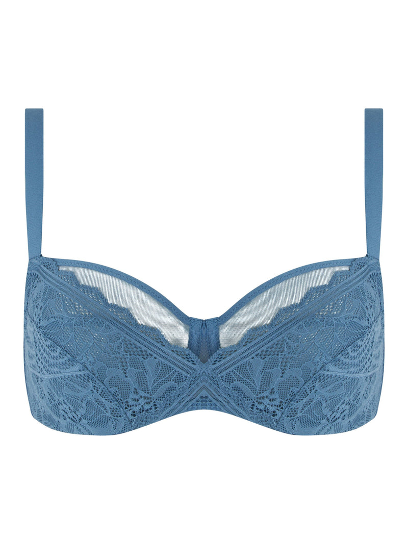 Chantelle Easyfeel - Floral Touch Covering Underwired Bra Jeans Blue