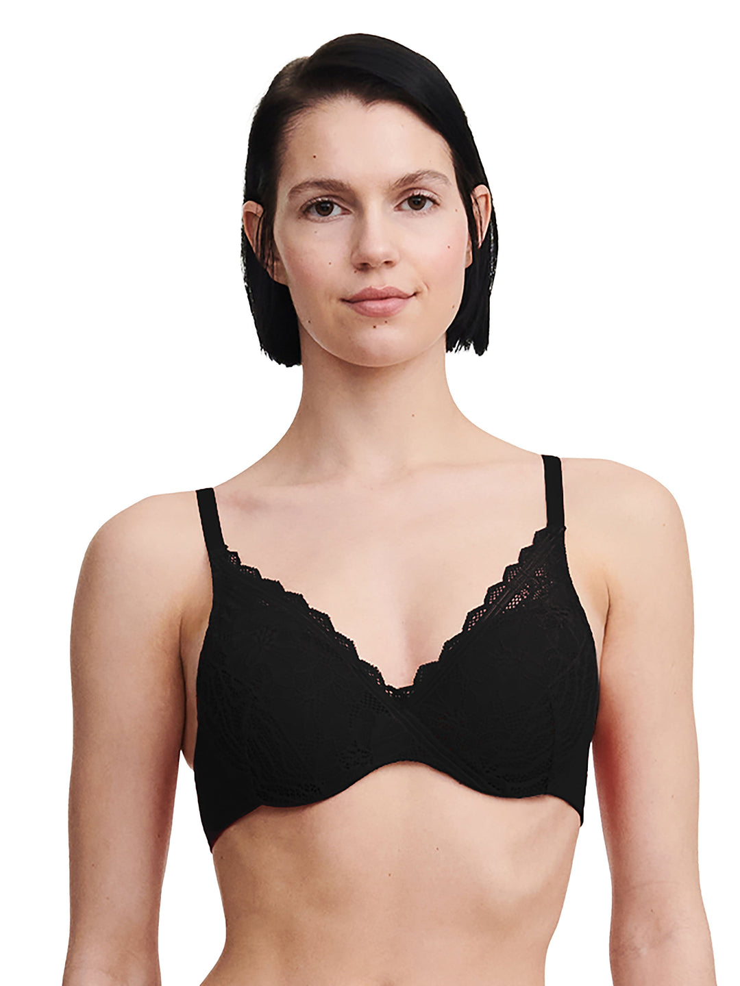 Chantelle Floral Touch Triangle Bra - Black Triangle Bra Chantelle 