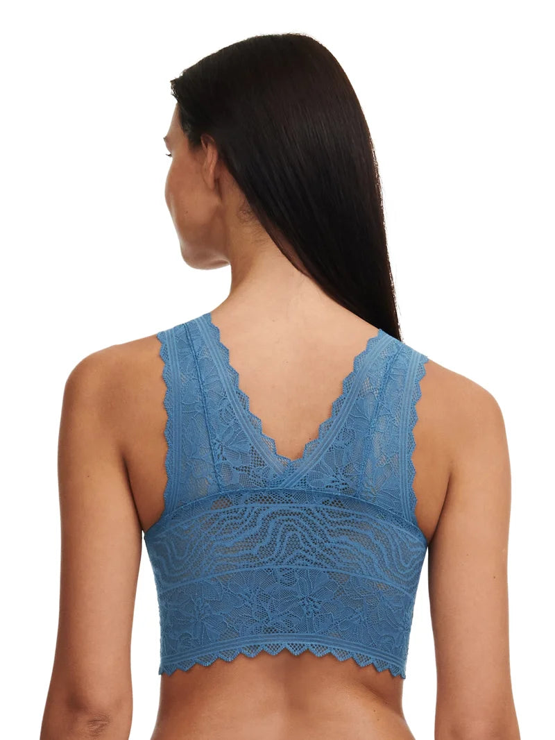 Chantelle EasyFeel - Floral Touch Wirefree Triangle Foam Bra Jeans Blue