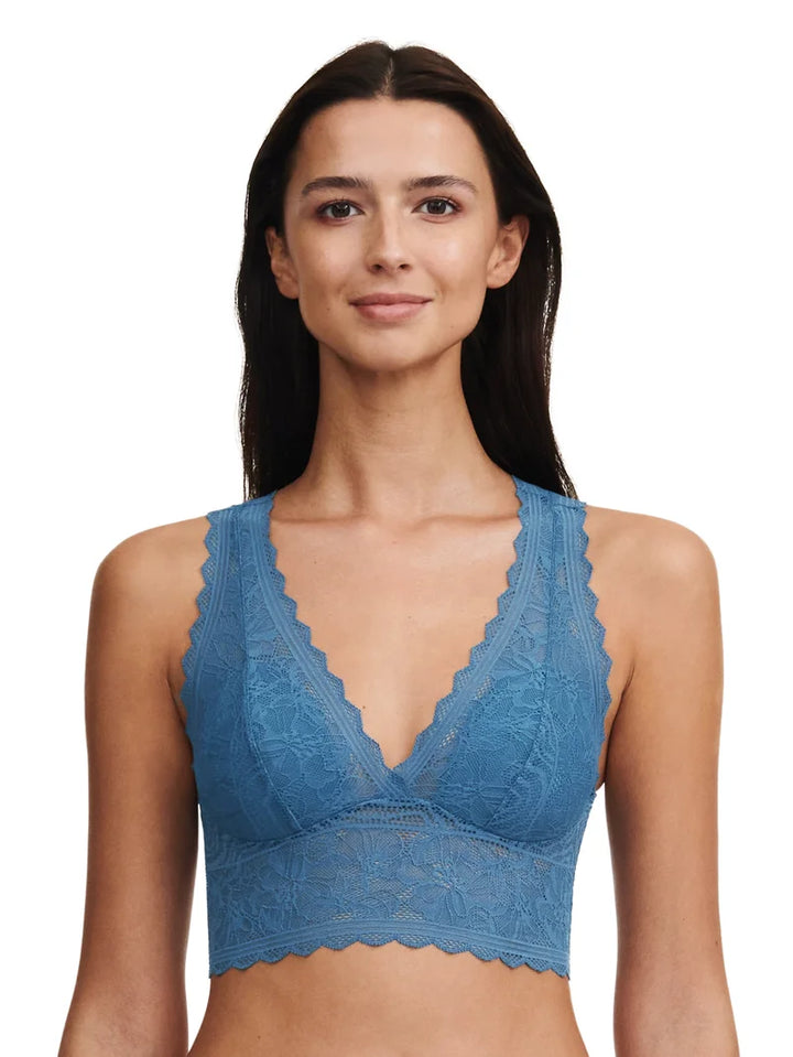 Chantelle EasyFeel - Floral Touch Wirefree Triangle Foam Bra Jeans Blue