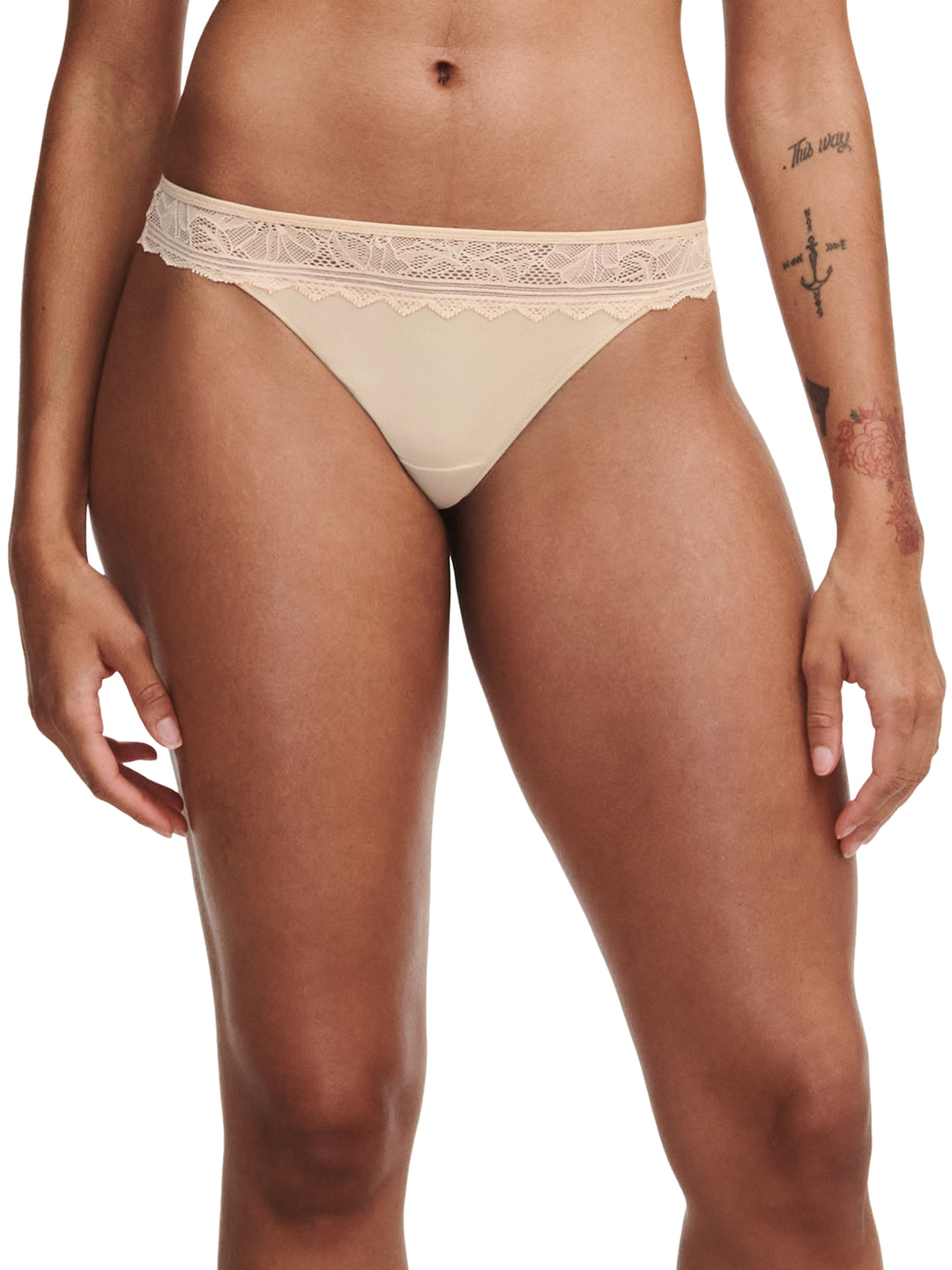 Chantelle Easyfeel - Tanga Floral Touch Beige Dorato
