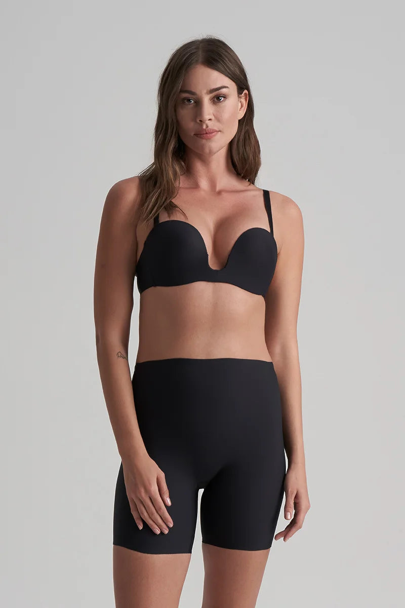 ByeBra - Low Back Shapewear (Light Support) Deep Plunge Strapless Bra Black