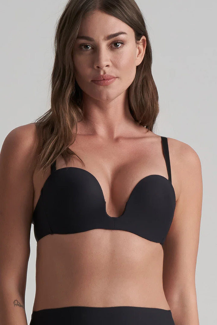 ByeBra - Low Back Shapewear (Light Support) Deep Plunge Strapless Bra Black