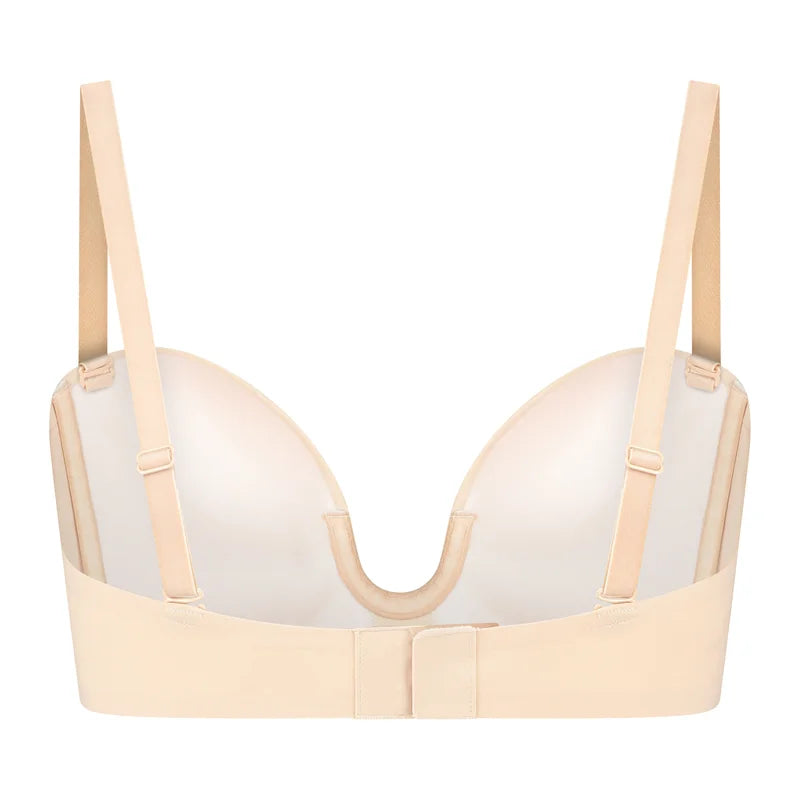 ByeBra - Low Back Shapewear (Light Support) Deep Plunge Strapless Bra Beige