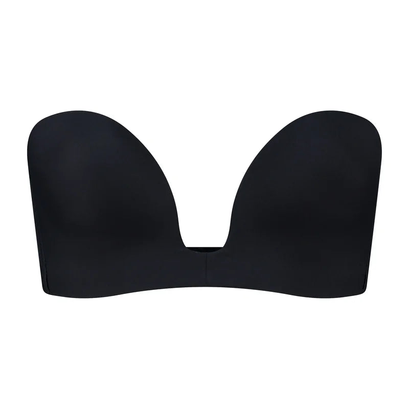 ByeBra - Low Back Shapewear (Light Support) Deep Plunge Strapless Bra Black