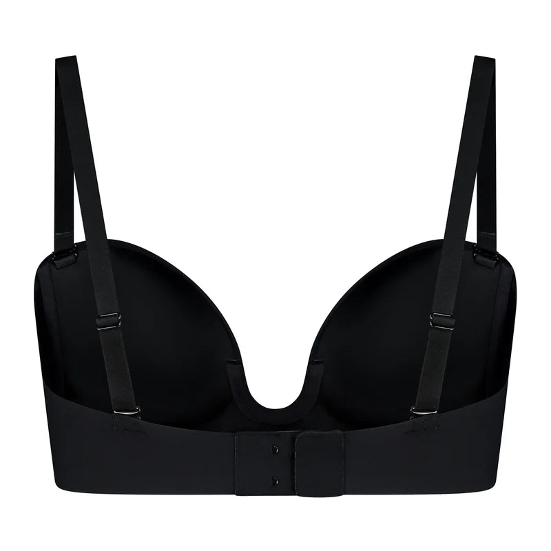 ByeBra - Low Back Shapewear (Light Support) Deep Plunge Strapless Bra Black