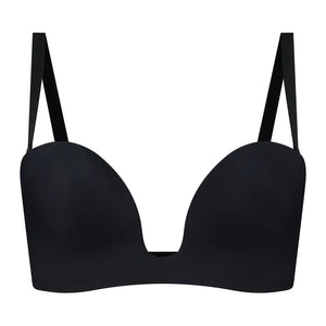 ByeBra - Low Back Shapewear (Light Support) Deep Plunge Strapless Bra Black