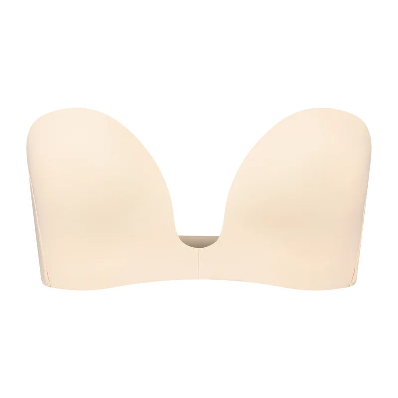 ByeBra - Low Back Shapewear (Light Support) Deep Plunge Strapless Bra Beige