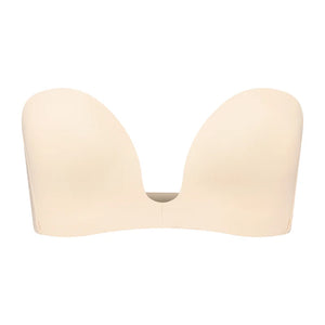 ByeBra - Low Back Shapewear (Light Support) Deep Plunge Strapless Bra Beige