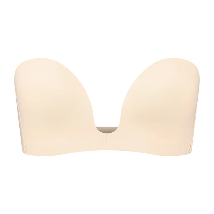 ByeBra - Low Back Shapewear (Light Support) Deep Plunge Strapless Bra Beige