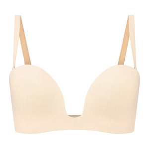 ByeBra - Low Back Shapewear (Light Support) Deep Plunge Strapless Bra Beige