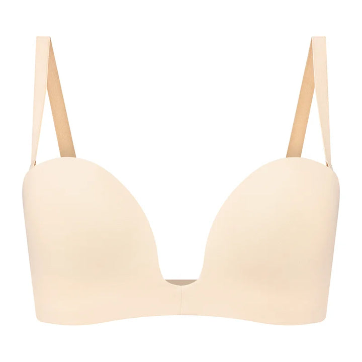 ByeBra - Low Back Shapewear (Light Support) Deep Plunge Strapless Bra Beige