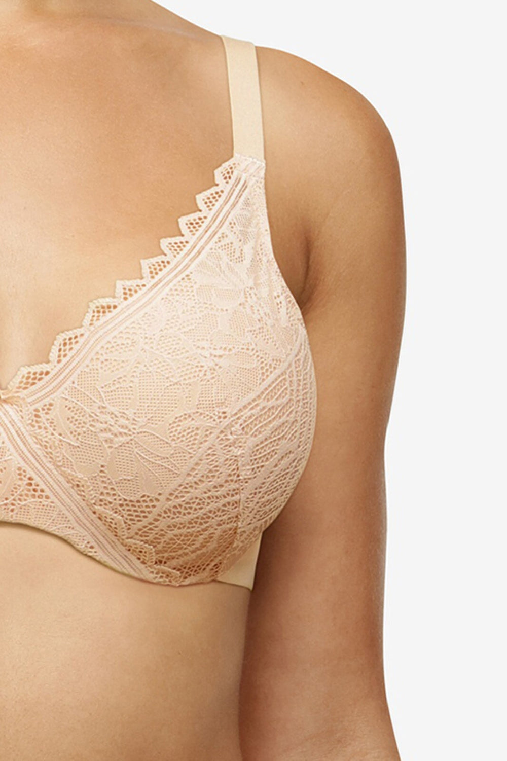 Soutien-Gorge Triangle Touche Florale Chantelle - Soutien-Gorge Triangle Beige Doré Chantelle