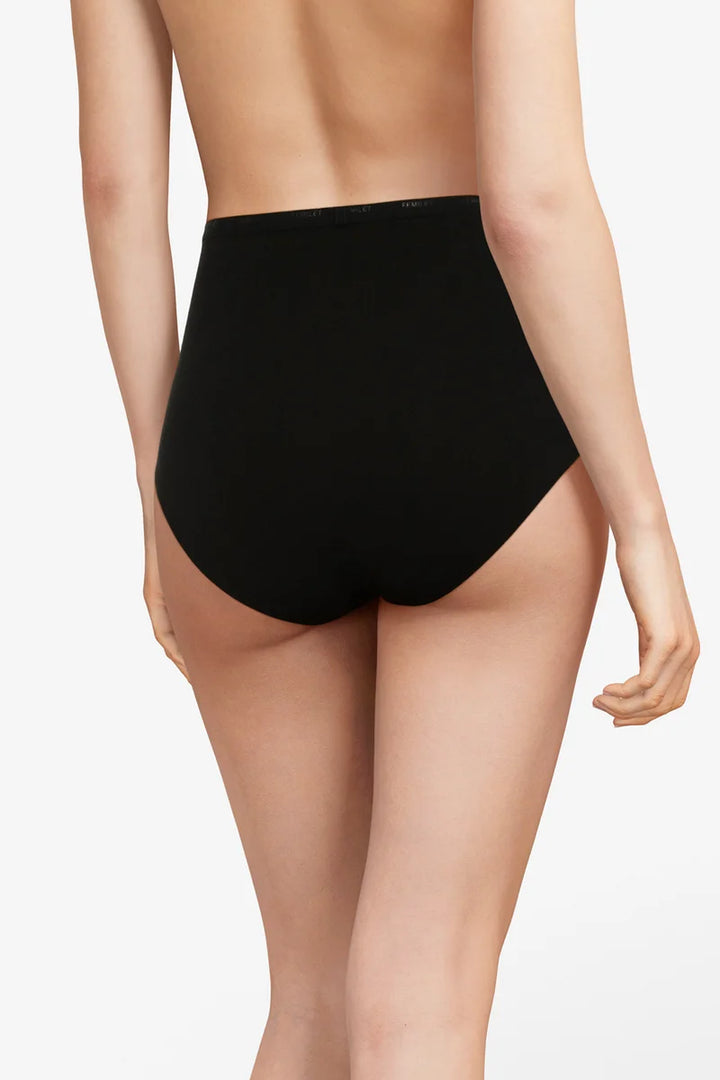 Femilet - Basic Cotton High Waist Brief Black