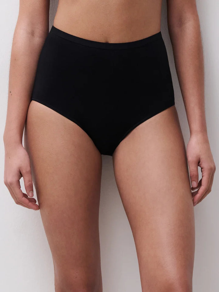 Femilet - Basic Cotton High Waist Brief Black
