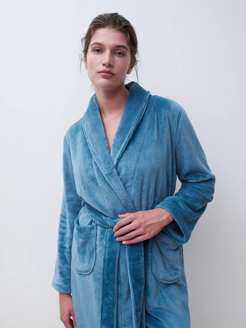Femilet - Teddy Robe Misty Blue