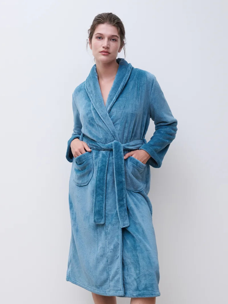 Femilet - Teddy Robe Misty Blue