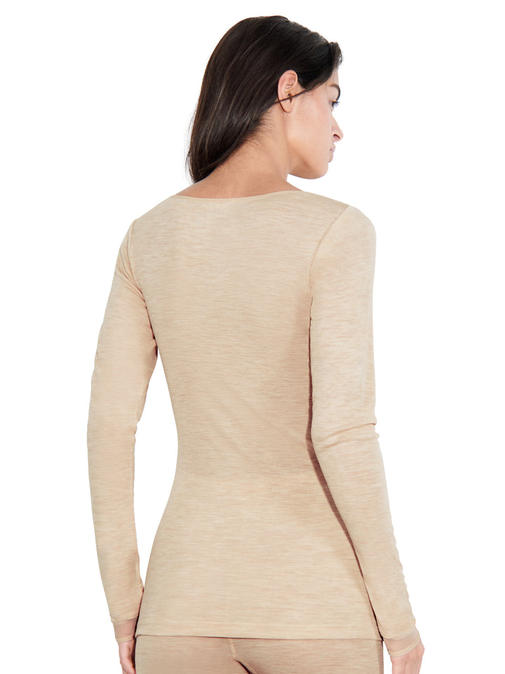 Femilet - Juliana T-Shirt Long Sleeves Heather Nude