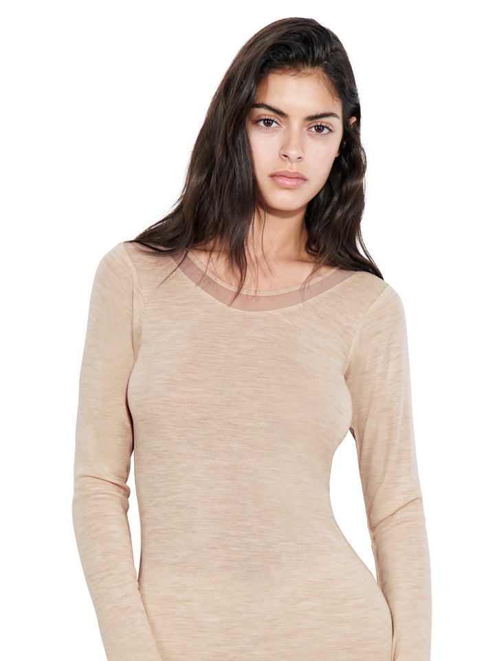 Femilet - Juliana T-Shirt Long Sleeves Heather Nude