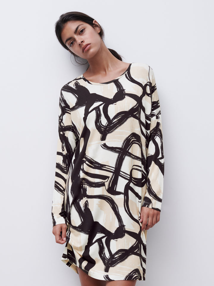 Femilet - Yara Bigshirt Long Sleeves Gradient Multicolor Print