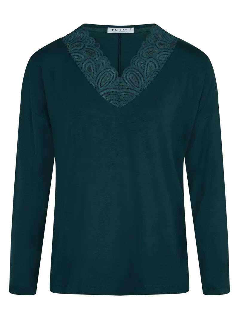 Femilet - Josie Top Long Sleeved Eden Green