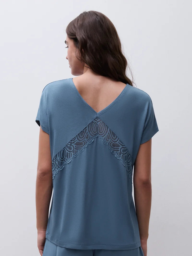 Femilet - Josie Short Sleeved Top Jeans Blue