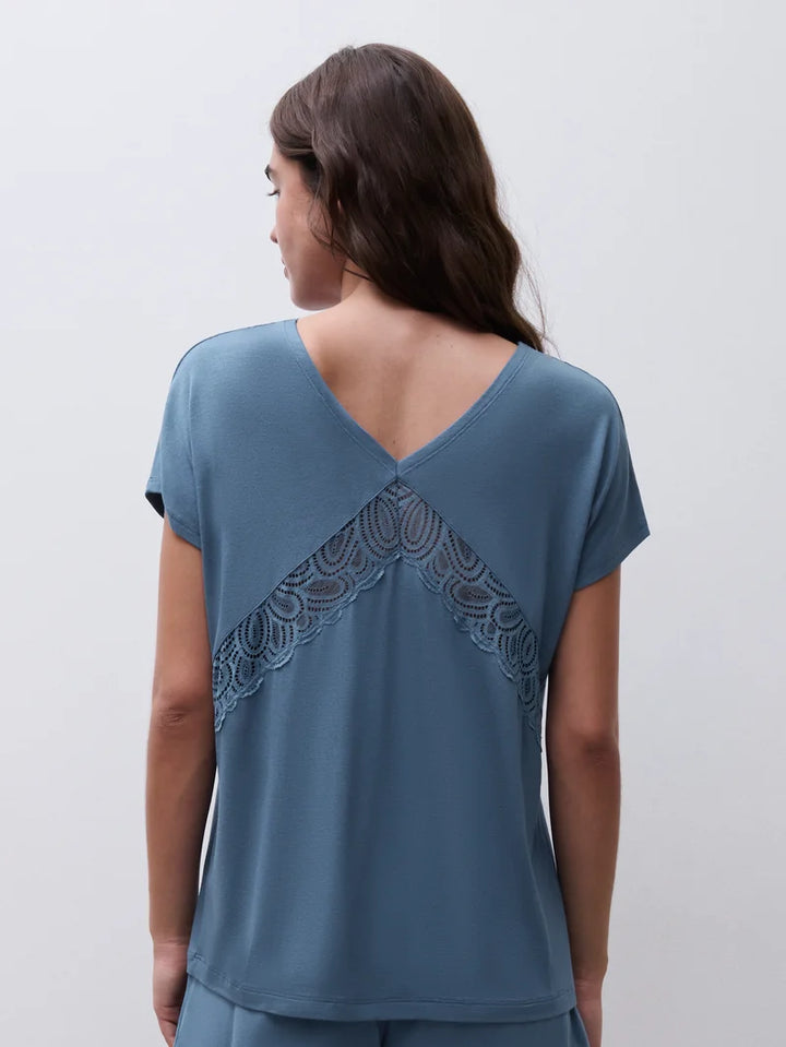 Femilet - Josie Short Sleeved Top Jeans Blue