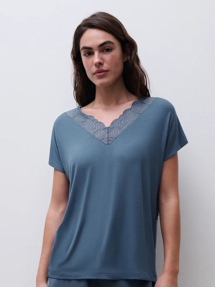 Femilet - Josie Short Sleeved Top Jeans Blue