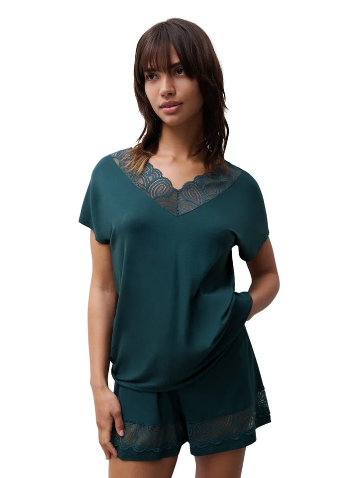 Femilet - Josie Top Short Sleeved Eden Green