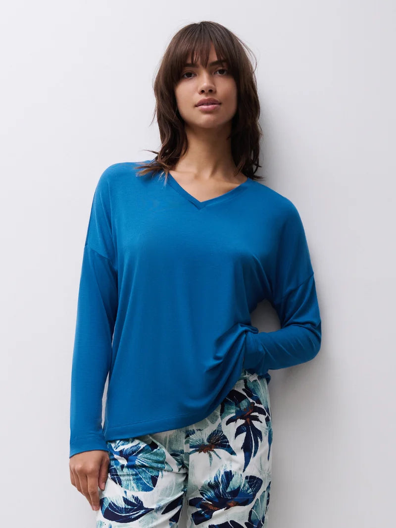 Femilet - Loraine Top Long Sleeved Ceramic Blue