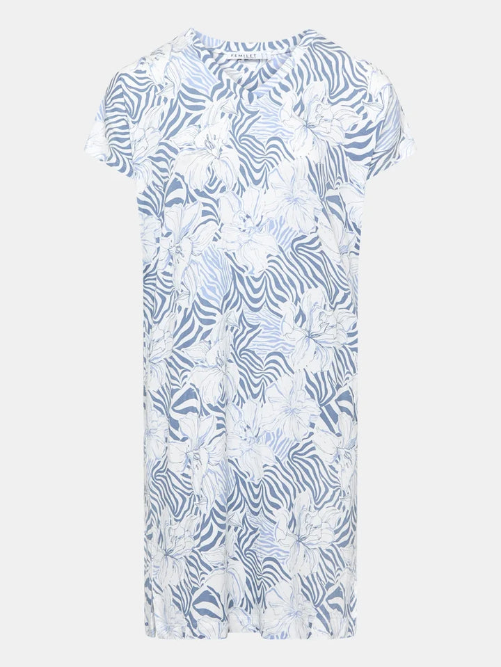 Femilet - Loraine Long Sleeved Nightgown Pastel Flowers