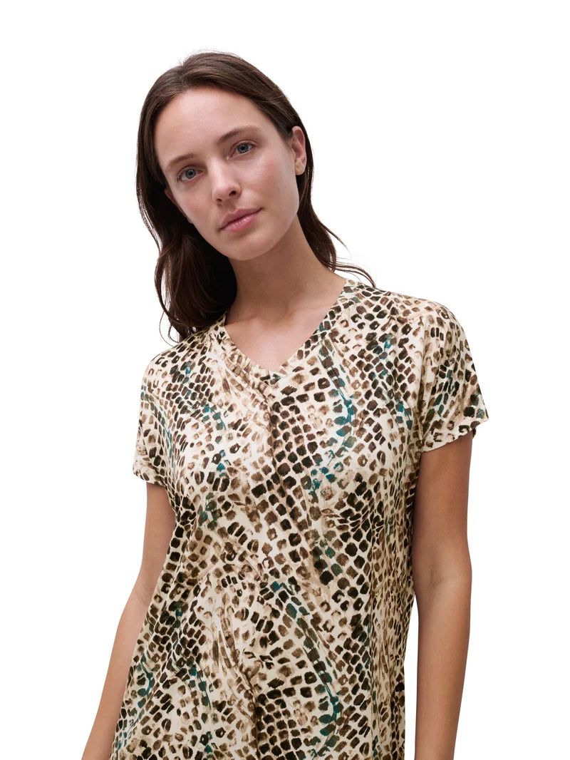 Femilet - Loraine Long Sleeved Nightgown Reptile Print