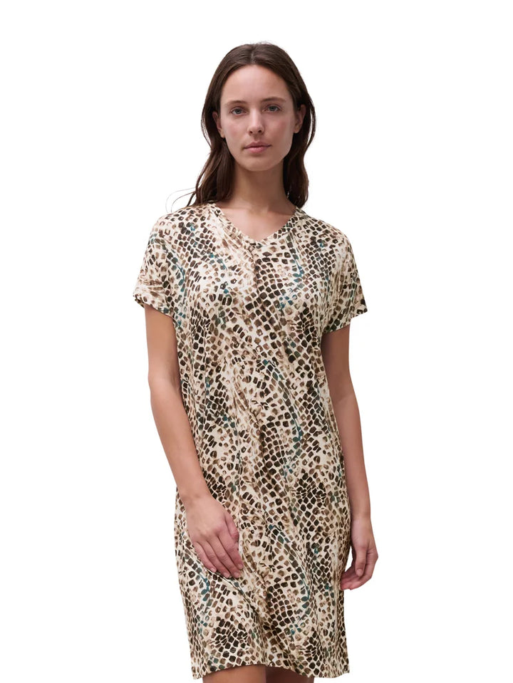 Femilet - Loraine Long Sleeved Nightgown Reptile Print