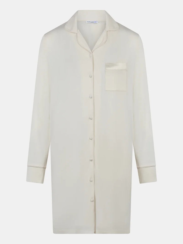Femilet - Daisy Nightgown Long Sleeves Egret