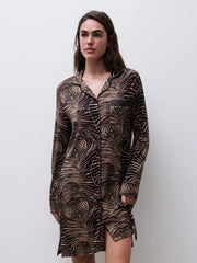 Femilet - Daisy Nightgown Long Sleeves Zebra Leaves