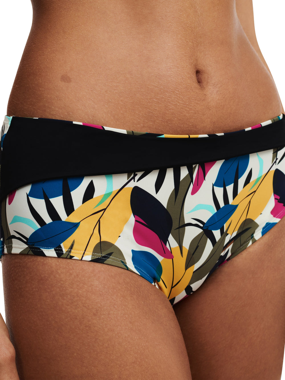 Femilet Swimwear - Honduras Full Bikini Brief Multicolor Leaves Full Bikini Brief Femilet Swimwear 