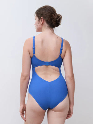 Femilet Swimwear - Navarino Wirefree Covering T-Shirt Swimsuit Royal Blue