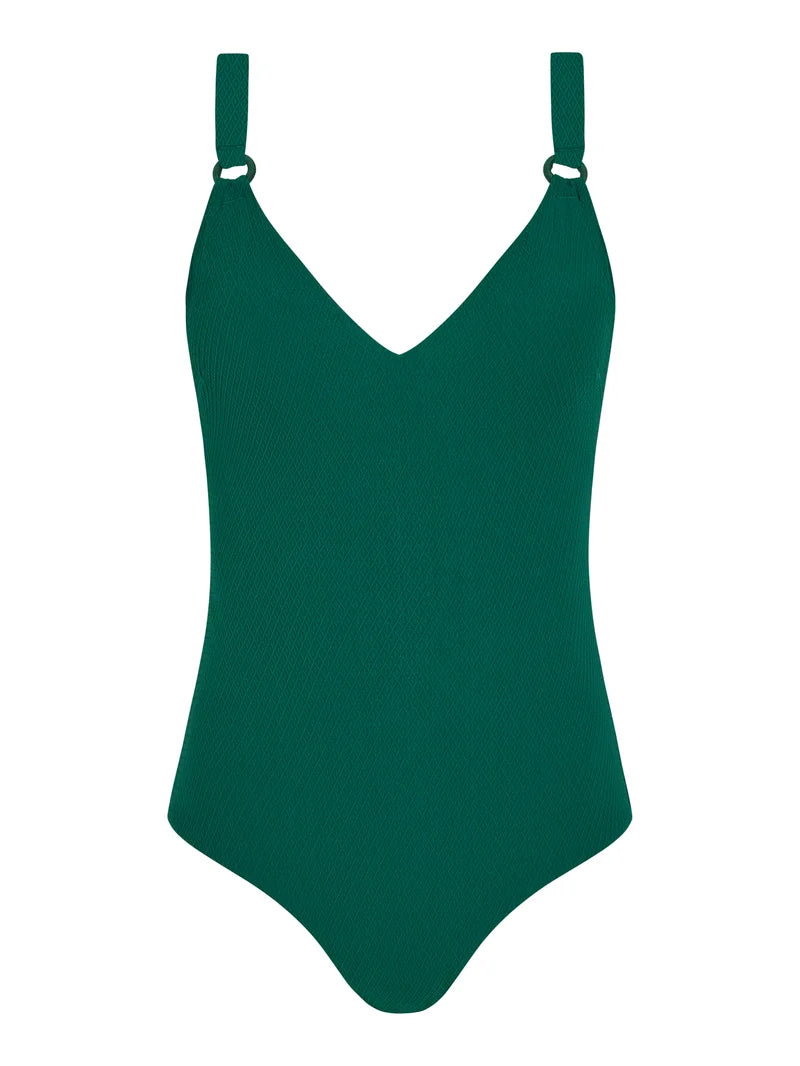 Femilet Swimwear - Navarino Wirefree Plunge T-Shirt Swimsuit Botanical Garden