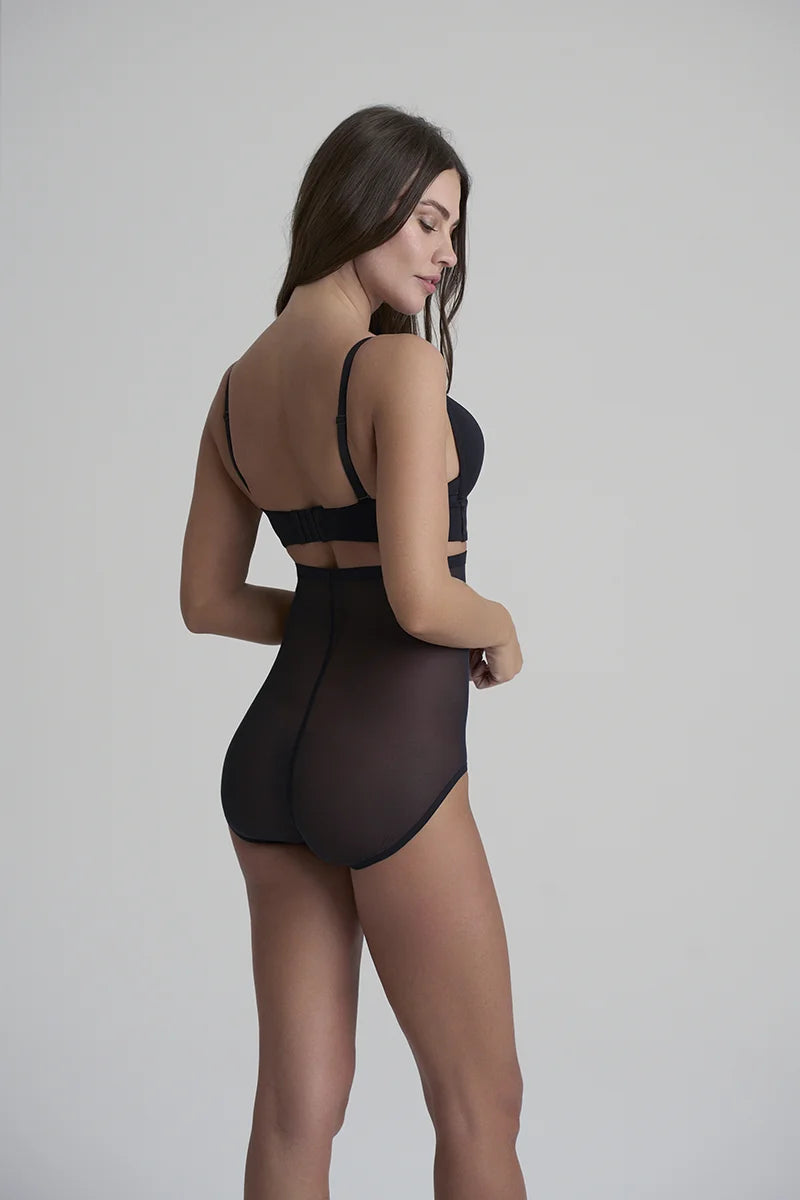 ByeBra - Forming Tulle Shapewear Mid Support Forming Tulle High Waist Brief Black