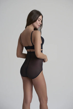 ByeBra - Forming Tulle Shapewear Mid Support Forming Tulle High Waist Brief Black