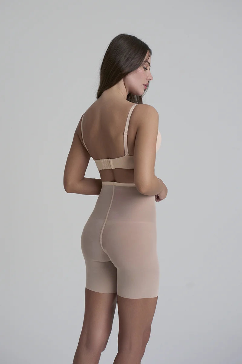 ByeBra - Forming Tulle Shapewear Mid Support Forming Tulle High Waist Short Beige