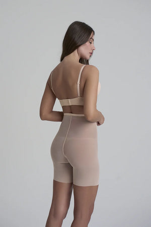 ByeBra - Forming Tulle Shapewear Mid Support Forming Tulle High Waist Short Beige