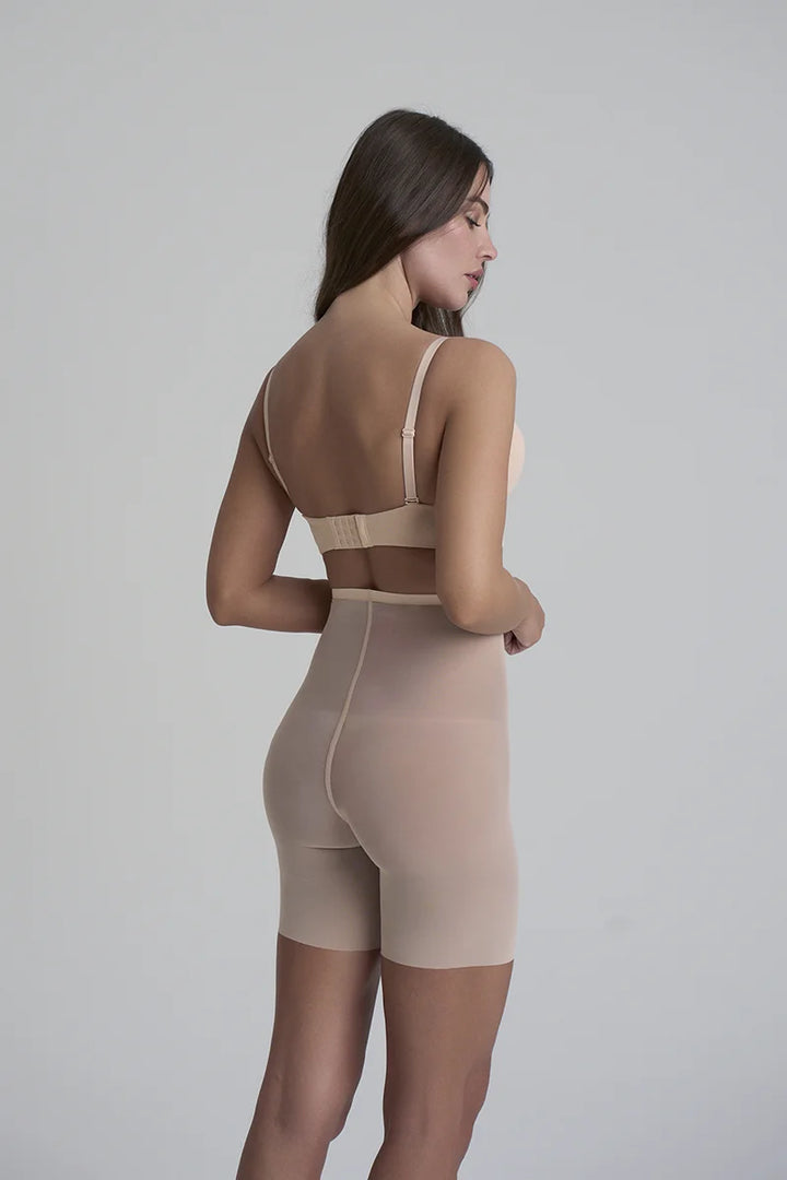 ByeBra - Forming Tulle Shapewear Mid Support Forming Tulle High Waist Short Beige
