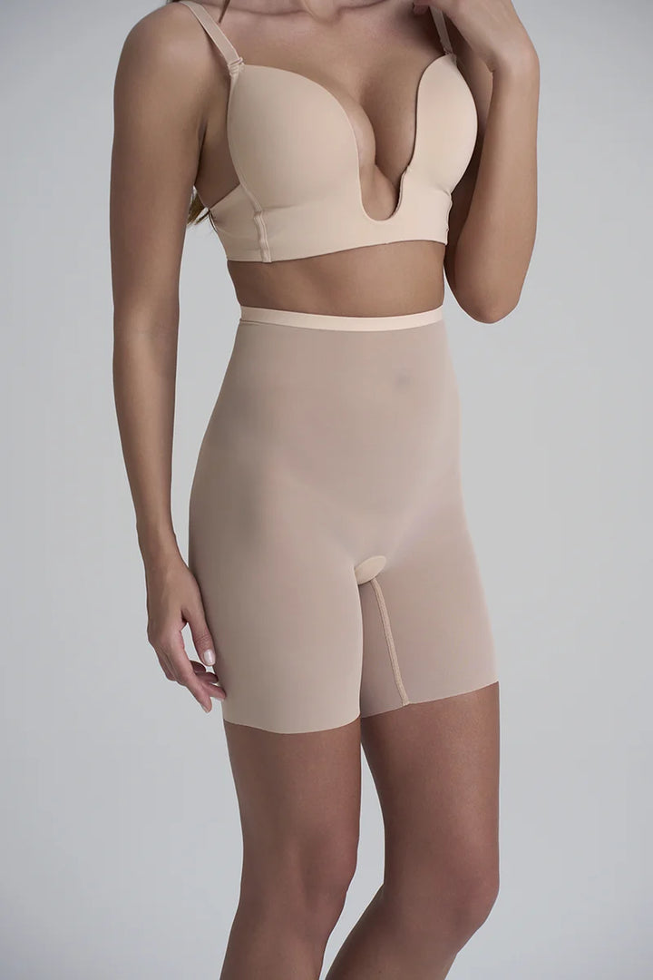 ByeBra - Forming Tulle Shapewear Mid Support Forming Tulle High Waist Short Beige